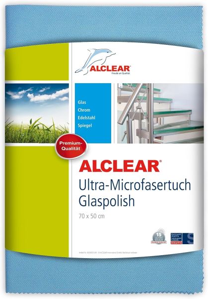 ALCLEAR Ultra-Microfasertuch Glaspolish 70x50 cm blau