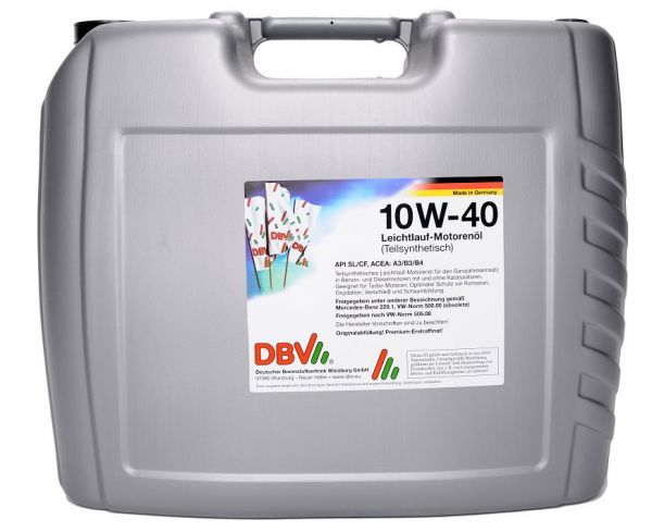 DBV 10W-40 Leichtlauf Motorenöl teilsynthetisch 20 Liter