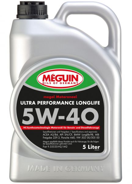 Meguin megol Ultra Performance Longlife 5W-40 Motoröl 5 Liter
