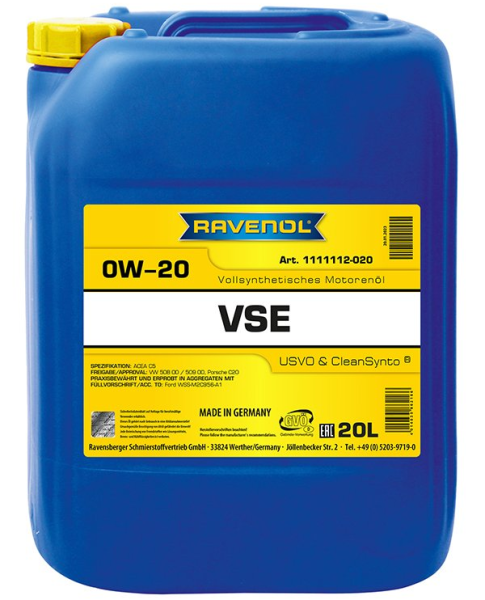 RAVENOL VSE SAE 0W-20 Motoröl vollsynthetisch 20 Liter