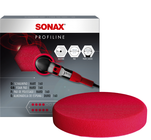 SONAX PolierSchwamm rot 160mm (hart) Schleif Pad