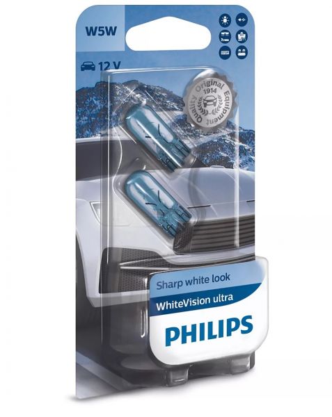 PHILIPS W5W WhiteVision ultra Doppelblister
