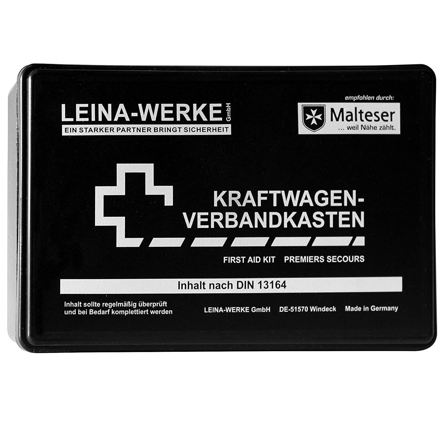 KFZ-Verbandtasche DIN 13164 - Verbandskasten schwarz mit 2x FFP2