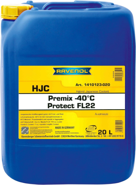 RAVENOL HJC PROTECT FL22 Kühlerfrostschutz Premix -40°C 20 Liter