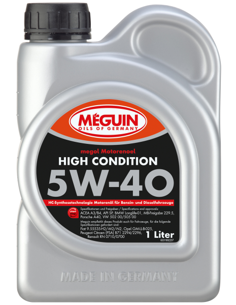 Meguin megol High Condition 5W-40 Motoröl 1 Liter