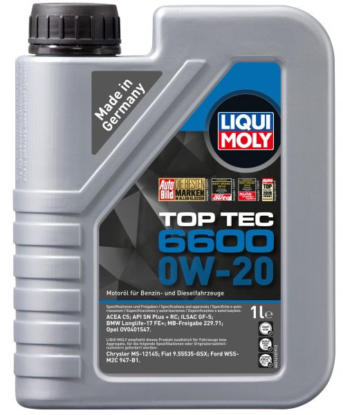 Liqui Moly Top Tec 6600 0W-20 Motoröl 1 Liter