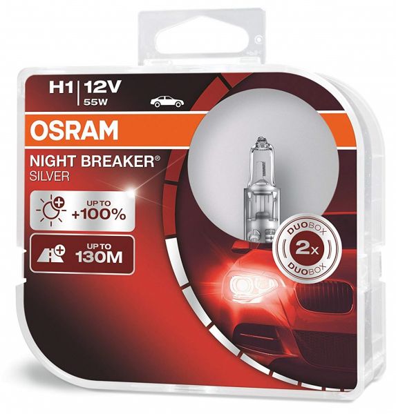 OSRAM H1 NIGHT BREAKER® SILVER Duo Box +100%