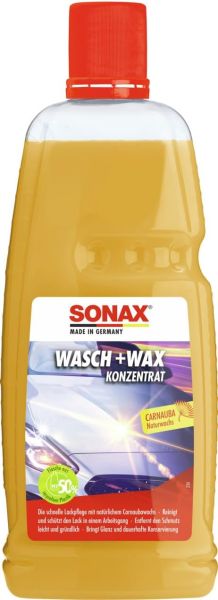 SONAX Wasch & Wax 1 Liter Auto Shampoo mit Carnauba Wachs