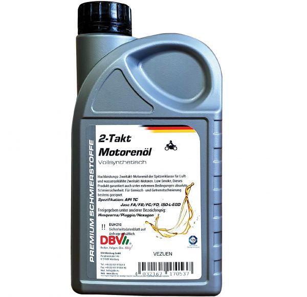 DBV 2-Takt Öl vollsynthetisch 2T Motorenöl 1 Liter