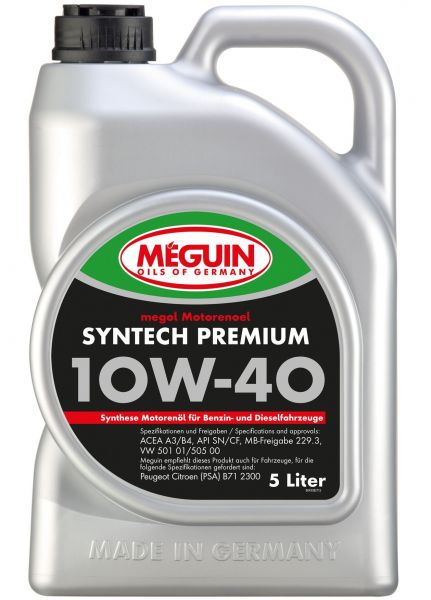 Meguin megol Syntech Premium 10W-40 Motoröl 5 Liter