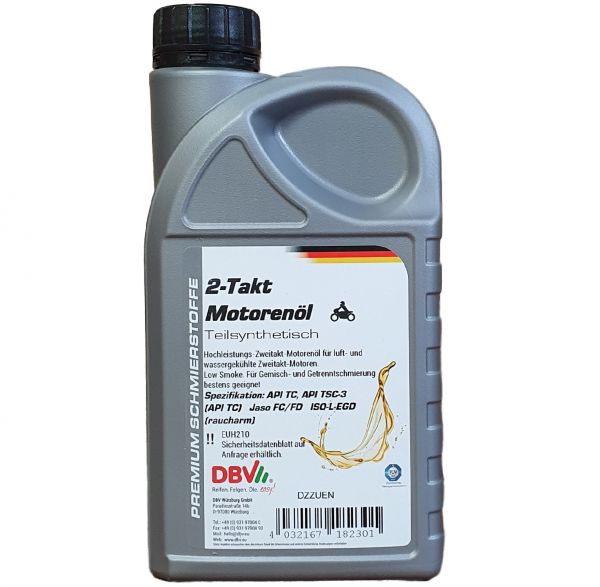 DBV 2-Takt Öl teilsynthetisch 2T Motorenöl 1 Liter