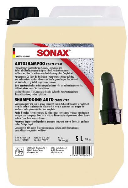 SONAX Autoshampoo Konzentrat 5 Liter