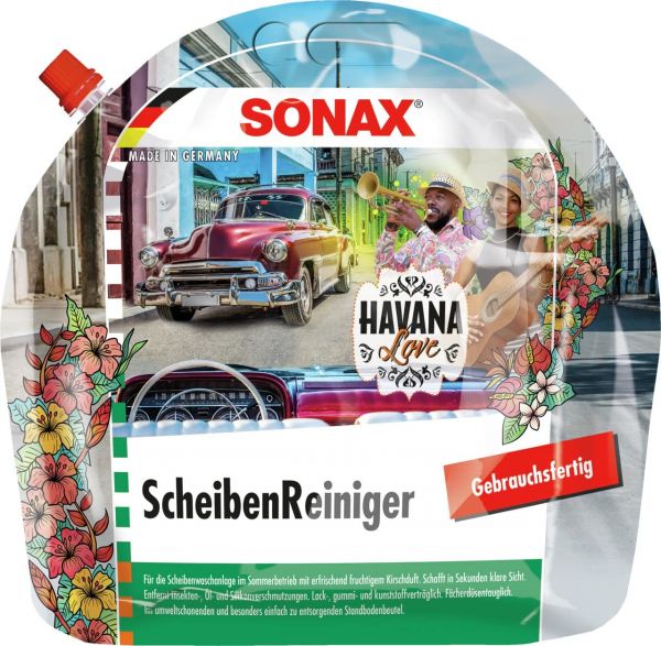 SONAX ScheibenReiniger gebrauchsfertig Havana Love 3 Liter Beutel