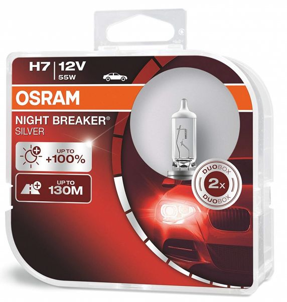 OSRAM H7 NIGHT BREAKER® SILVER Duo Box +100%