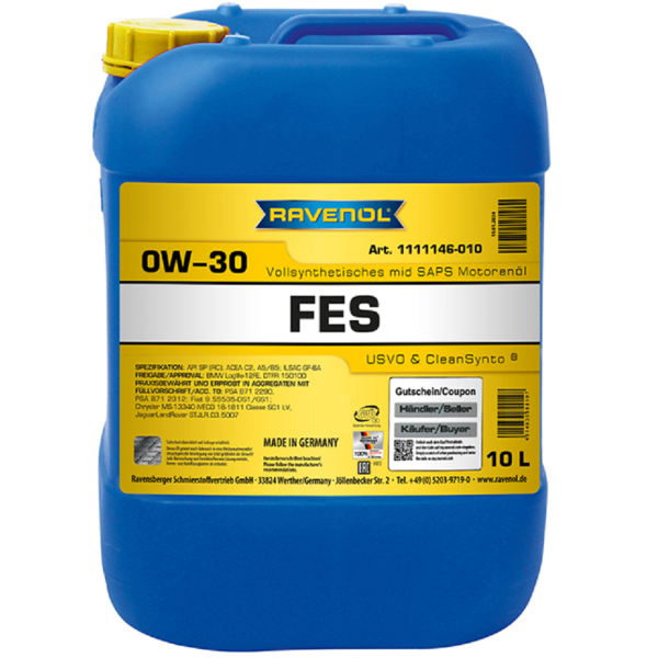 RAVENOL FES SAE 0W-30 Motoröl 10 Liter